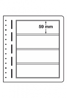 LEUCHTTURM LB Blankoblätter, 4er Einteilung, 190x59 mm