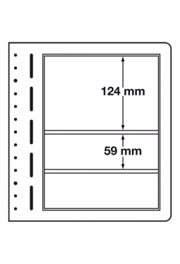 LEUCHTTURM LB Blankoblätter, 3er Einteilung, 190x124 mm, 190x59 mm