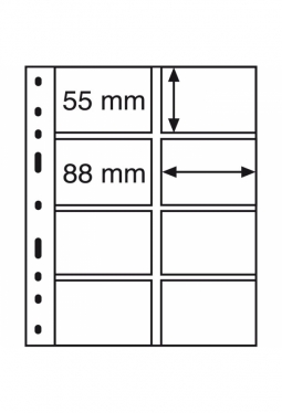 Kunststoffhüllen OPTIMA, 4er Einteilung, für Telefonkarten, 10er Pack