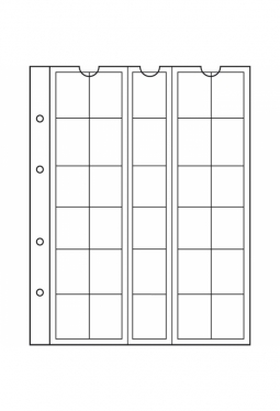 Münzhüllen NUMIS, 30 Fächer bis 25 mm Ø, 5er Pack