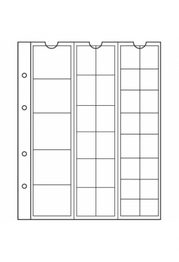 Münzhüllen NUMIS, MIX, 33 Fächer für diverse Ø, 5er Pack