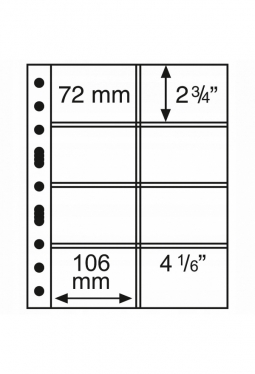 Kunststoffhüllen GRANDE, 8 Taschen für Telefonkarten, glasklar, 5er Pack